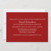 Red Curved Typography Afstuderen Invite Kaart (Achterkant)