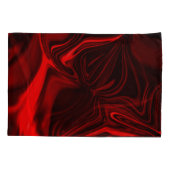 Red curves and undulations on dark background kussensloop (Achterkant)