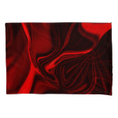 Red curves and undulations on dark background kussensloop (Voorkant)