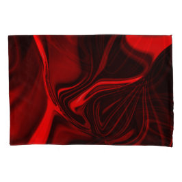 Red curves and undulations on dark background kussensloop