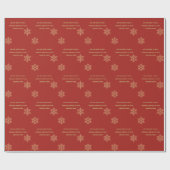 Red Custom Add Message Snowflake Wrapping Paper Cadeaupapier (Vlak)
