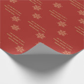 Red Custom Add Message Snowflake Wrapping Paper Cadeaupapier (Hoek)