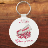 Red Custom Cheerleader Sleutelhanger (Voorkant)