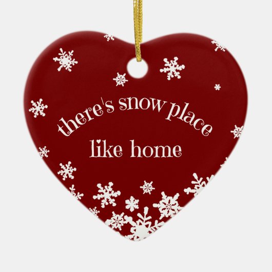 Red Custom City Snowflake Home-keramische versieri Keramisch Ornament (Voorkant)