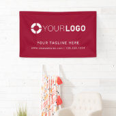 Red Custom Company Logo Event displays Spandoek (Insitu)