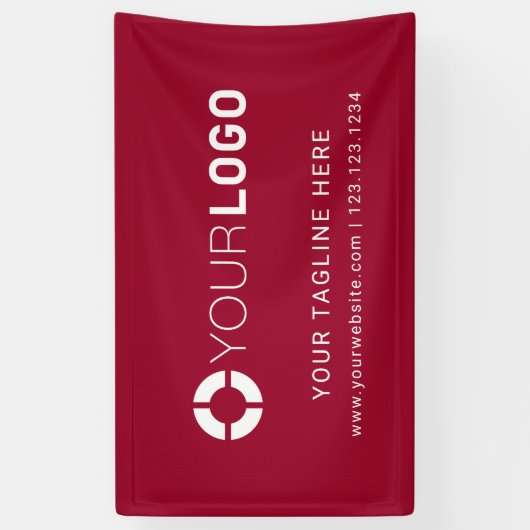 Red Custom Company Logo Event displays Spandoek (Verticaal)