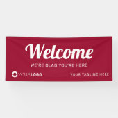 Red Custom Company Logo Welkom Spandoek (Horizontaal)