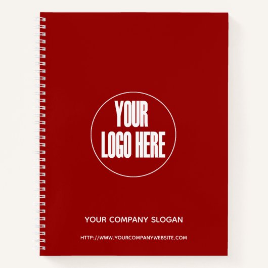 Red Custom Company Logo White | Personaliseren Notitieboek (Voorkant)