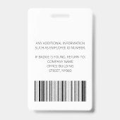 Red Custom Employee - Foto-ID, Logo, streepjescode Badge (Achterkant)