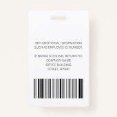 Red Custom Employee - Foto-ID, Logo, streepjescode Badge (Achterkant)