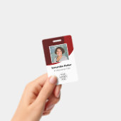 Red Custom Employee - Foto, Logo, streepjescode, n Badge (Handheld)