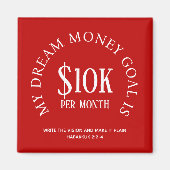 Red Custom Financial Income Goal Magneet (Voorkant)