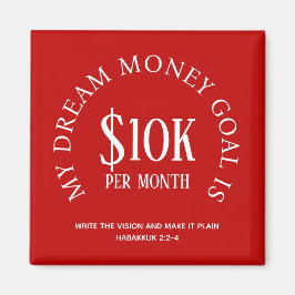 Red Custom Financial Income Goal Magneet