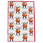 Red Custom Fun Pudding Merry Kerstmis Medium Cadeauzakje (Voorkant)