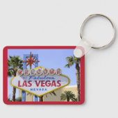 Red Custom Las Vegas Nevada Welkomstbord Sleutelhanger (Voorkant)