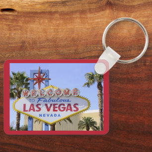 Red Custom Las Vegas Nevada Welkomstbord Sleutelhanger