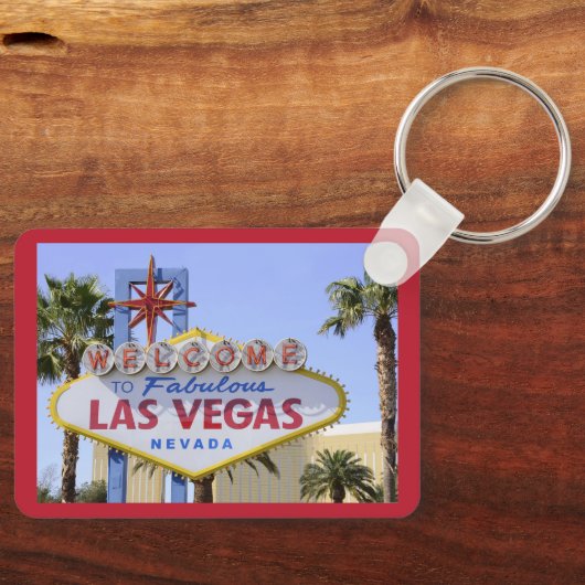 Red Custom Las Vegas Nevada Welkomstbord Sleutelhanger (Voorkant)