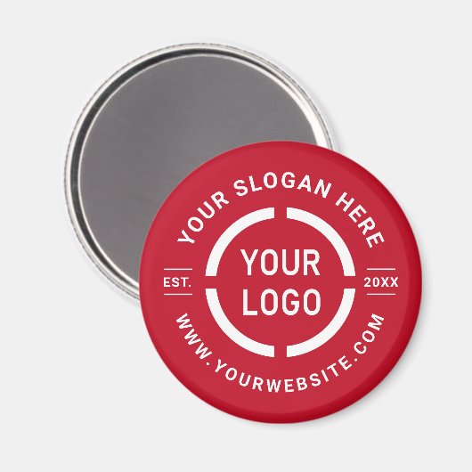 Red custom logo-branding promotie magneet (Voorkant / Achterkant)