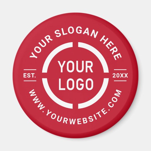 Red custom logo-branding promotie magneet (Voorkant)