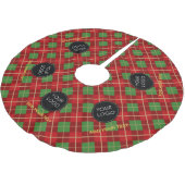 Red Custom Logo Company Business Plaid Tartan Kerstboom Rok (Gekanteld)
