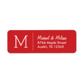 Red Custom Monogram Etiket (Voorkant)