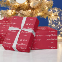 Red Custom Name Merry kerst