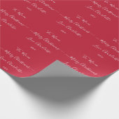 Red Custom Name Merry kerst Cadeaupapier (Hoek)