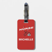 RED Custom Nurse Name Bagagelabel (Achterkant verticaal)