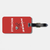 RED Custom Nurse Name Bagagelabel (Achterkant horizontaal)