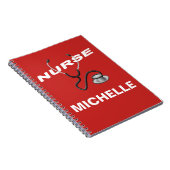 RED Custom Nurse Name Notitieboek (Rechterzijde)