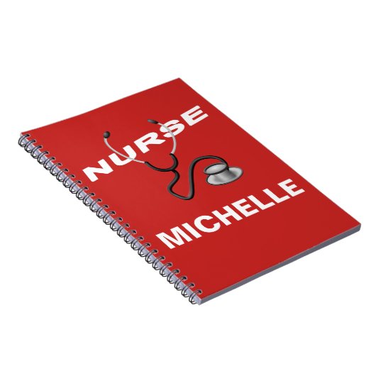 RED Custom Nurse Name Notitieboek (Rechterzijde)