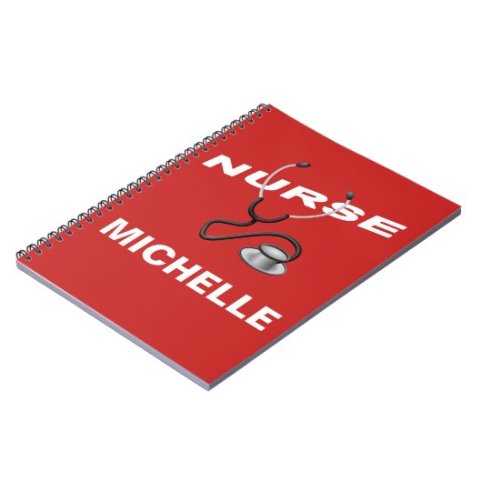 RED Custom Nurse Name Notitieboek (Linkerzijde)