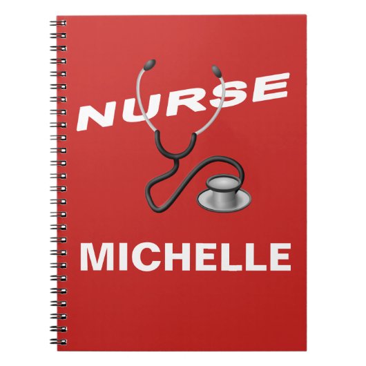 RED Custom Nurse Name Notitieboek (Voorkant)