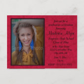 Red Custom Photo Afstuderen Celebration Invitation Uitnodiging Briefkaart (Voorkant)
