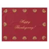Red Custom Thanksgiving Table Cloth Turkije Tafelkleed (Voorkant (Horizontaal))