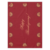 Red Custom Thanksgiving Table Cloth Turkije Tafelkleed (Voorkant)