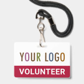 Red Custom Vrijwilligersbadge Lanyard Event Team L Badge (Voorkant met koord)