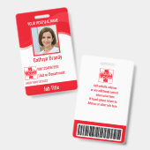 Red custom ziekenhuis Employee Security, logo Badge (Voor- en achterkant)