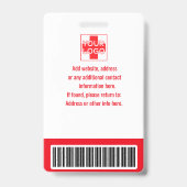 Red custom ziekenhuis Employee Security, logo Badge (Achterkant)