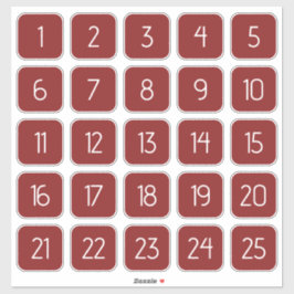 Red Customizable Square Number Stickers
