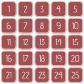 Red Customizable Square Number Stickers (Voorkant)
