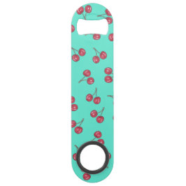 Red Cute Cherry Illustration Pattern Bright Blauwg Speed Flessenopener