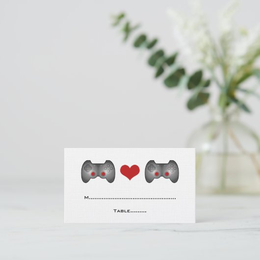 Red Cute Gamer Place Card Plaatskaartje (Staand voorkant)