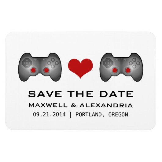 Red Cute Gamer sparen de Datum Magnet Magneet (Horizontaal)