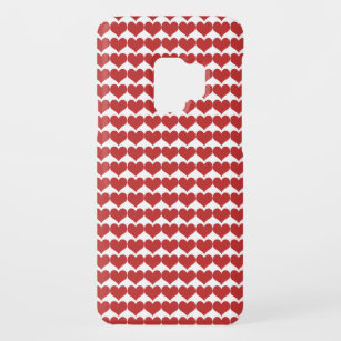 Red Cute Hearts Pattern BT Droid RAZR Hoesje