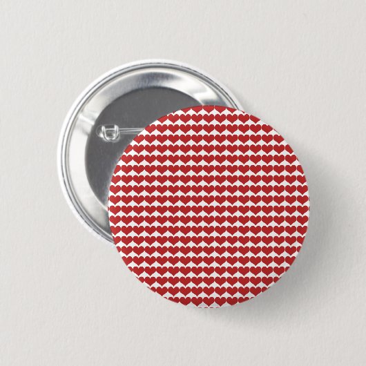 Red Cute Hearts Pattern Button (Voorkant /achterkant)