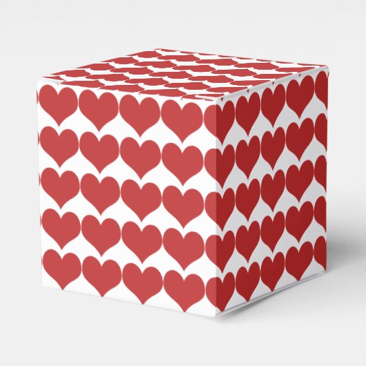 Red Cute Hearts Pattern Favor Boxes Bedankdoosjes (Voorkant Zijde)
