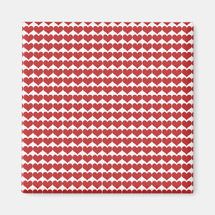 Red Cute Hearts Pattern Magnet