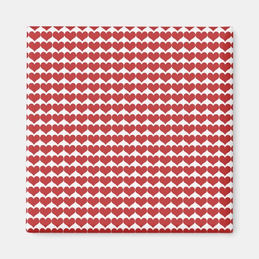 Red Cute Hearts Pattern Magnet (Voorkant)