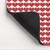 Red Cute Hearts Pattern Mousepad Muismat (Hoek)